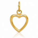 14K Polished Cut-out Heart Pendant - Lifestyle View