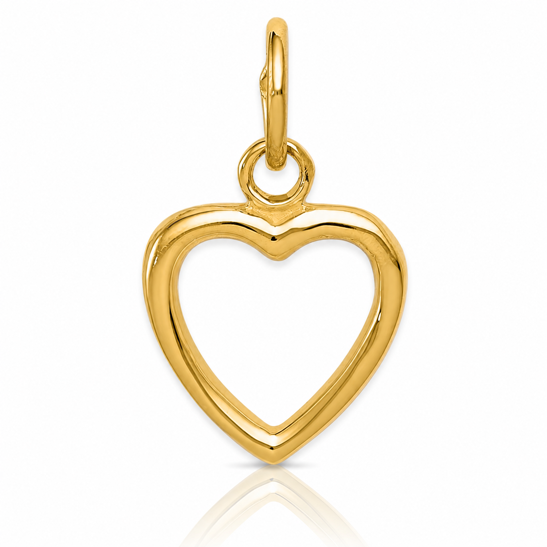 14K Polished Cut-out Heart Pendant - Lifestyle View