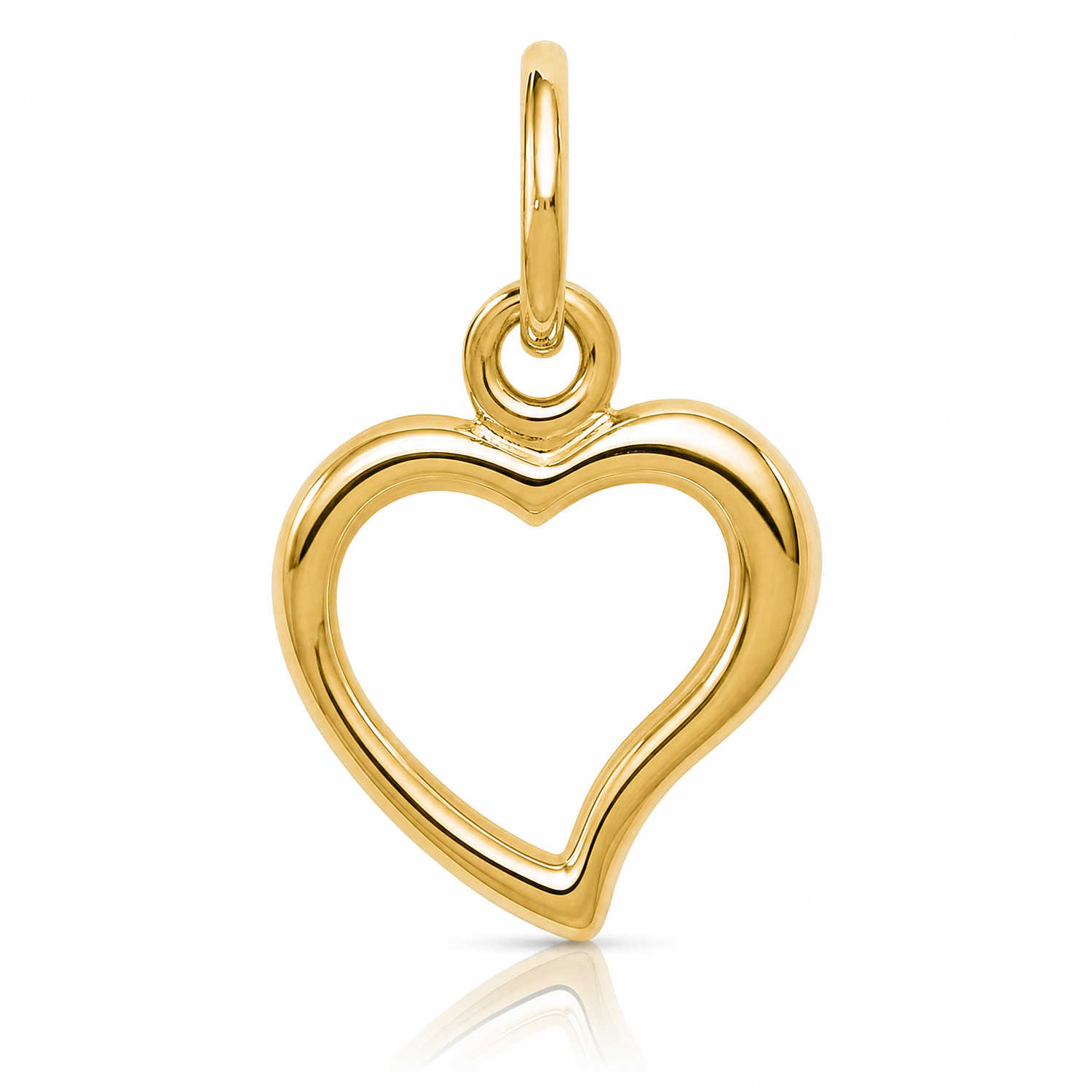 14K Polished Heart Pendant - Lifestyle View