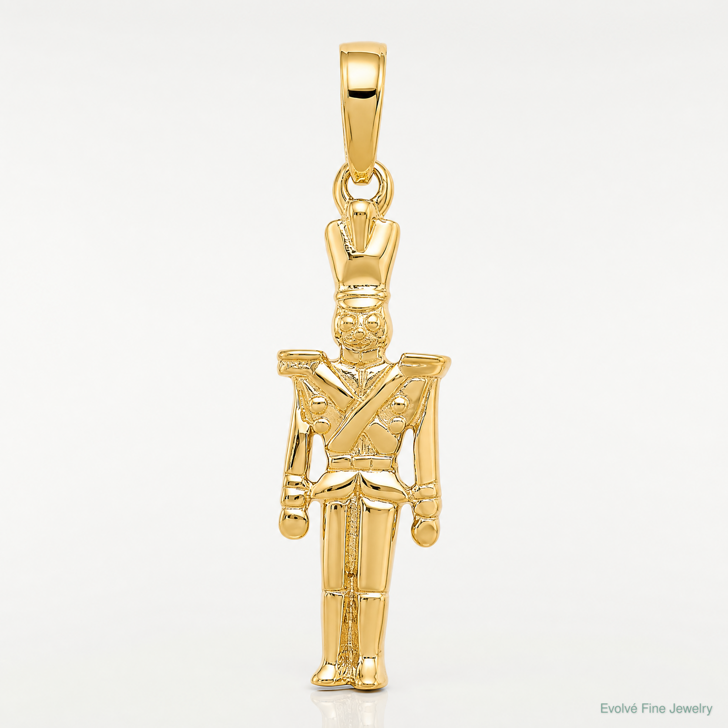 14k Polished 3-D Toy Soldier Pendant - Lifestyle View