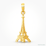 14k Solid Polished 3-D Eiffel Tower Charm - Lifestyle View