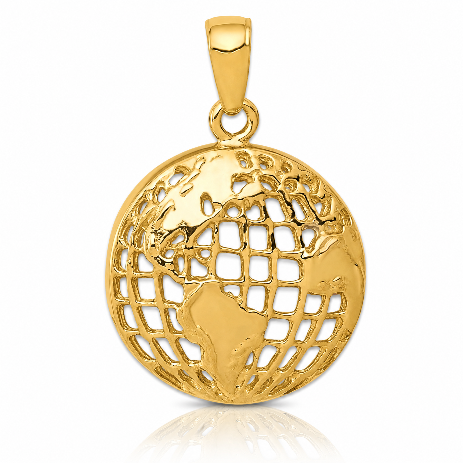 14k Polished Globe Pendant - Lifestyle View