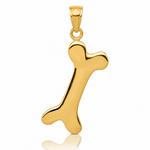 14k Solid Polished Dog Bone Charm - Lifestyle View