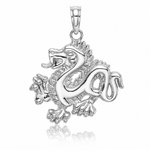 14K White Gold Small Dragon Charm - Lifestyle View
