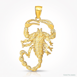 14k Solid Polished Open-Backed Scorpion Pendant - Lifestyle View