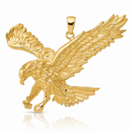 14k Solid Polished Eagle Pendant - Lifestyle View