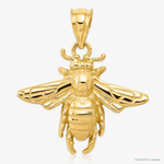 14k Solid Open-Backed Bee Pendant - Lifestyle View
