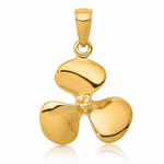 14K Polished 3-D Propeller Pendant - Lifestyle View