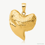 14K Solid Polished 3-D Shark Tooth Pendant - Lifestyle View