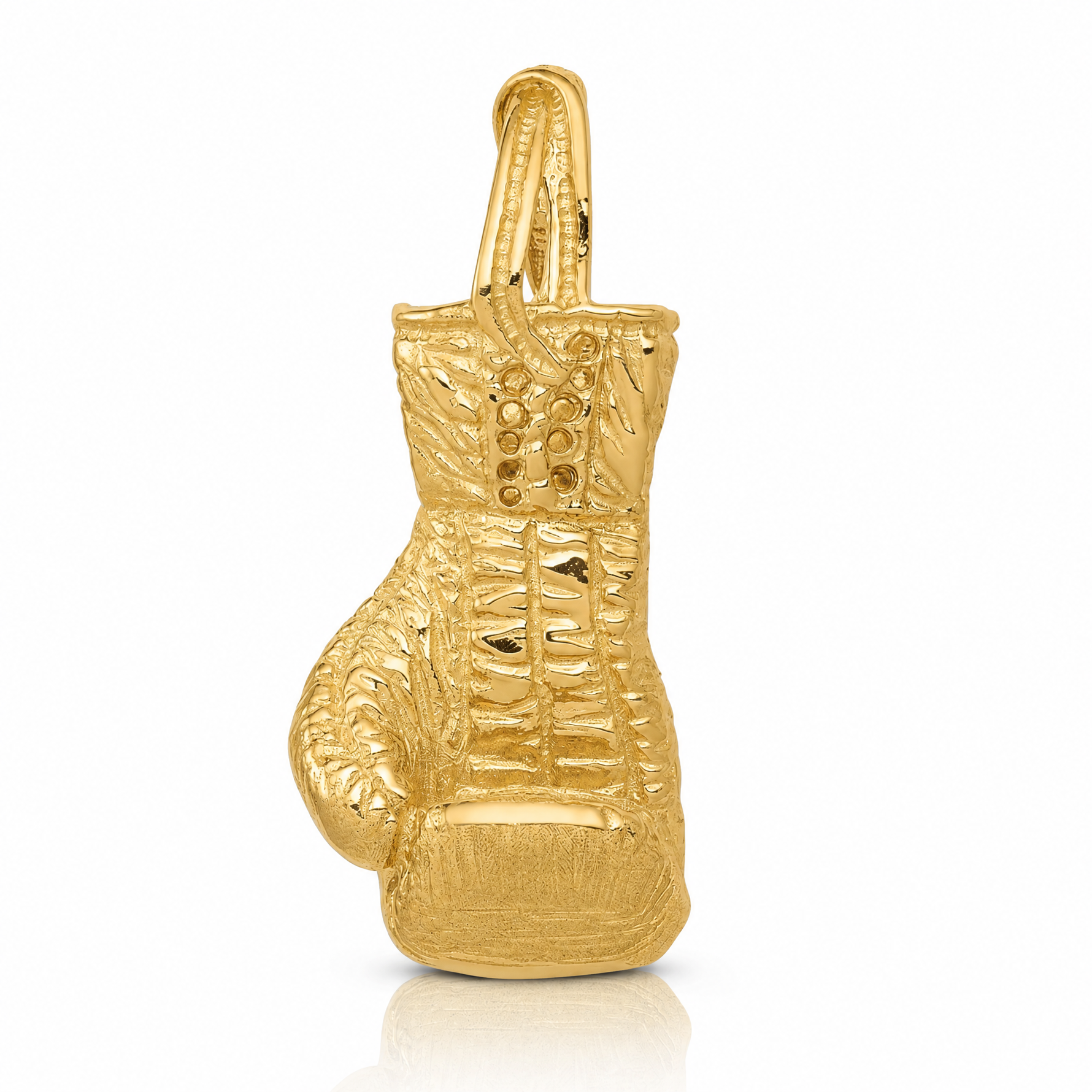 14K Hollow Polished 3-D Boxing Glove Pendant - Lifestyle View