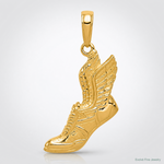 14k Polished Running Shoe Pendant - Lifestyle View