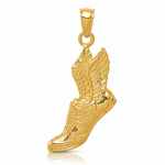 14k Polished Running Shoe Pendant - Lifestyle View