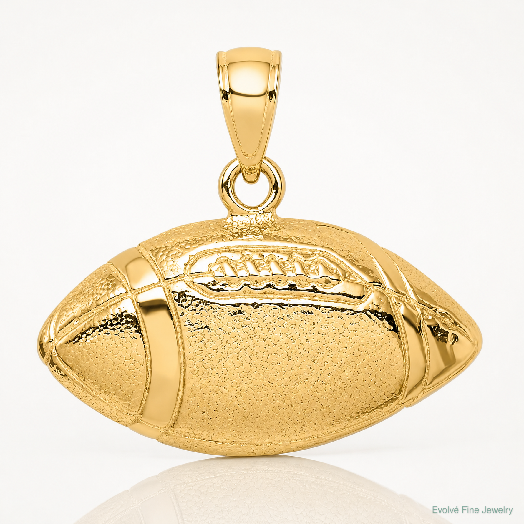 14k Polished Open-Backed Football Charm - Lifestyle View