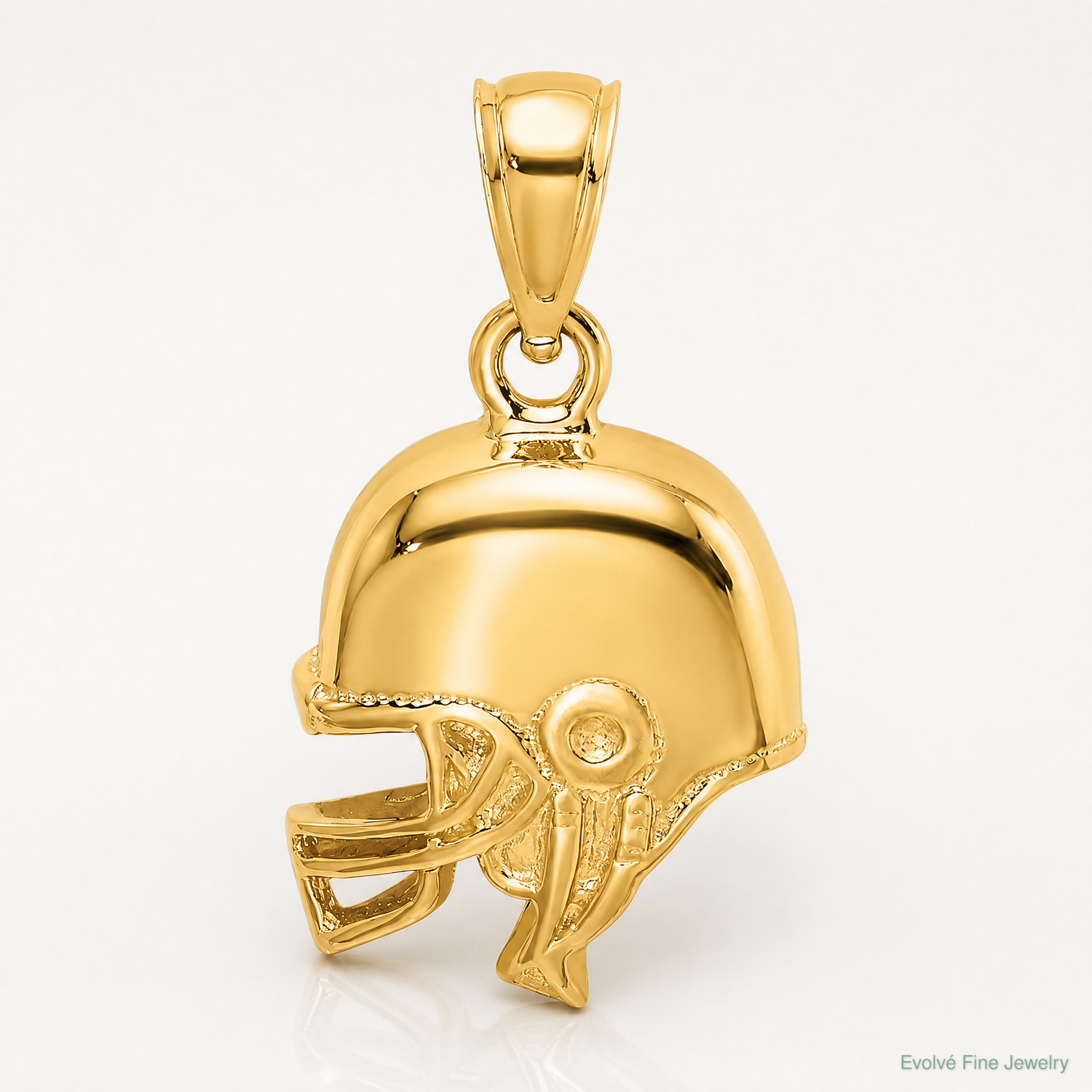 14k Polished Open-Backed Football Helmet Charm - Lifestyle View