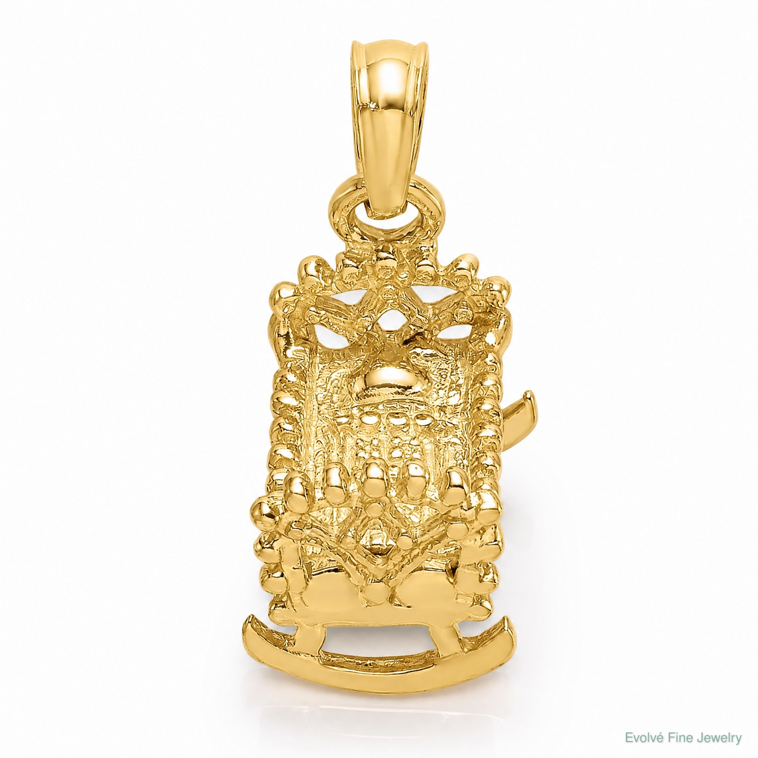 14k  3D Baby Cradle Charm - Lifestyle View
