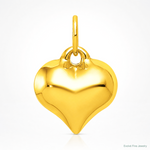 14K Polished 3-D Puffed Heart Pendant - Lifestyle View