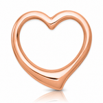 14K Rose Polished Heart Chain Slide - Lifestyle View