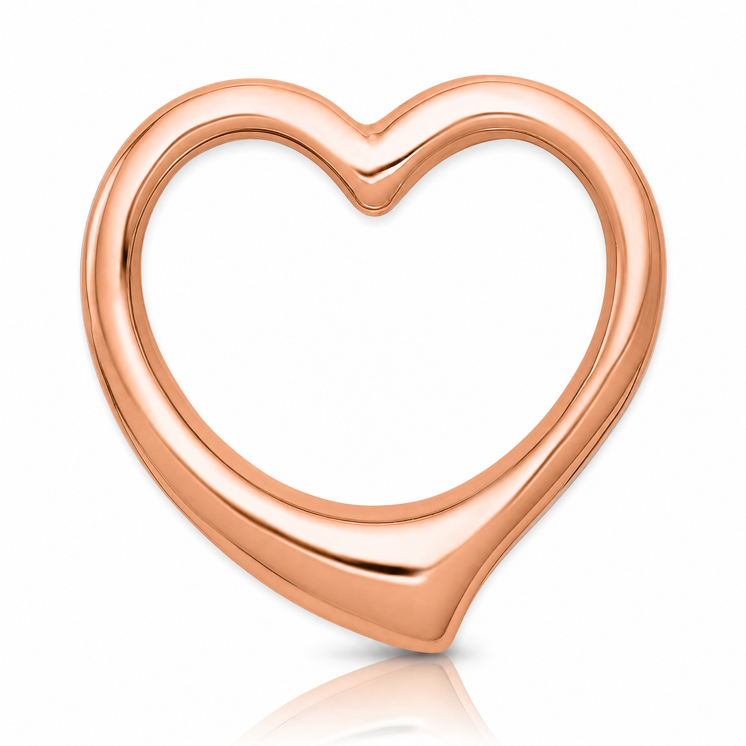 14K Rose Polished Heart Chain Slide - Lifestyle View