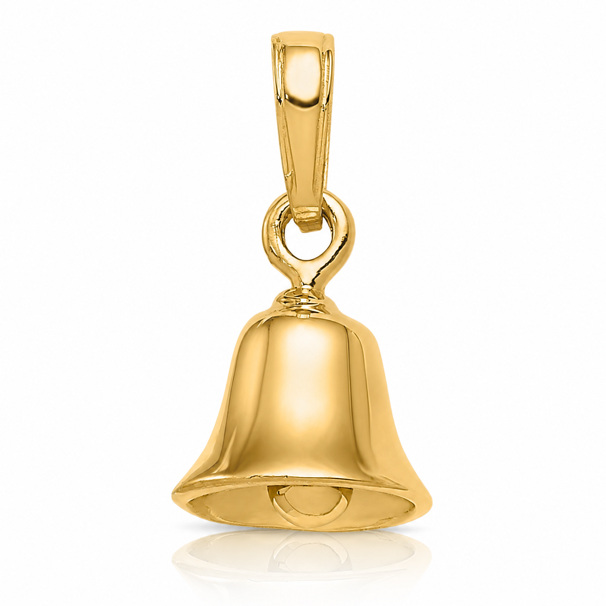 14k 3-D Moveable Bell Pendant - Lifestyle View