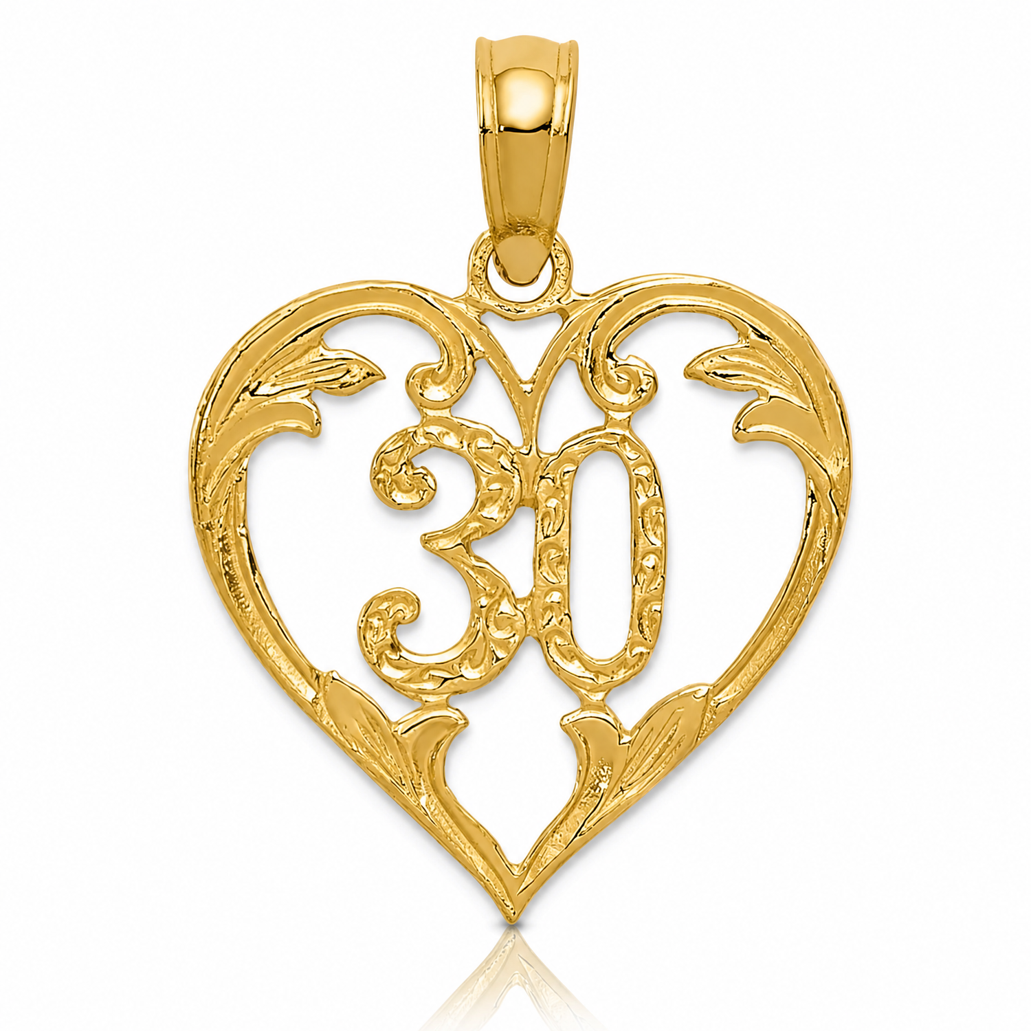 14k 30 in Heart Cut-out Pendant - Lifestyle View
