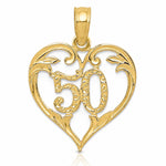 14k 50 in Heart Cut-out Pendant - Lifestyle View