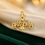 14k BEST GRANDMA with Flower Charm - Lifestyle View