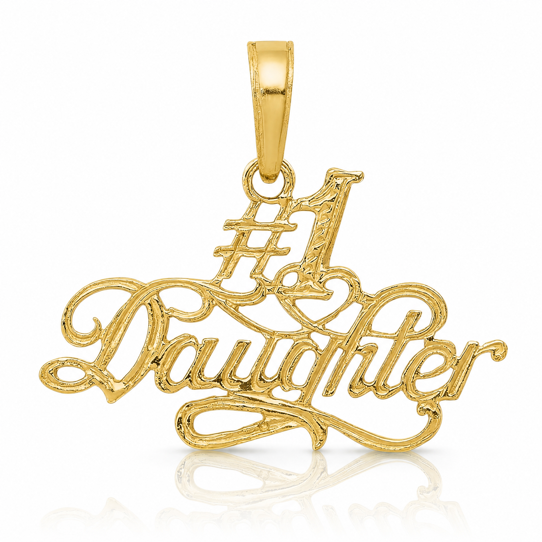 14k #1 DAUGHTER Pendant - Lifestyle View