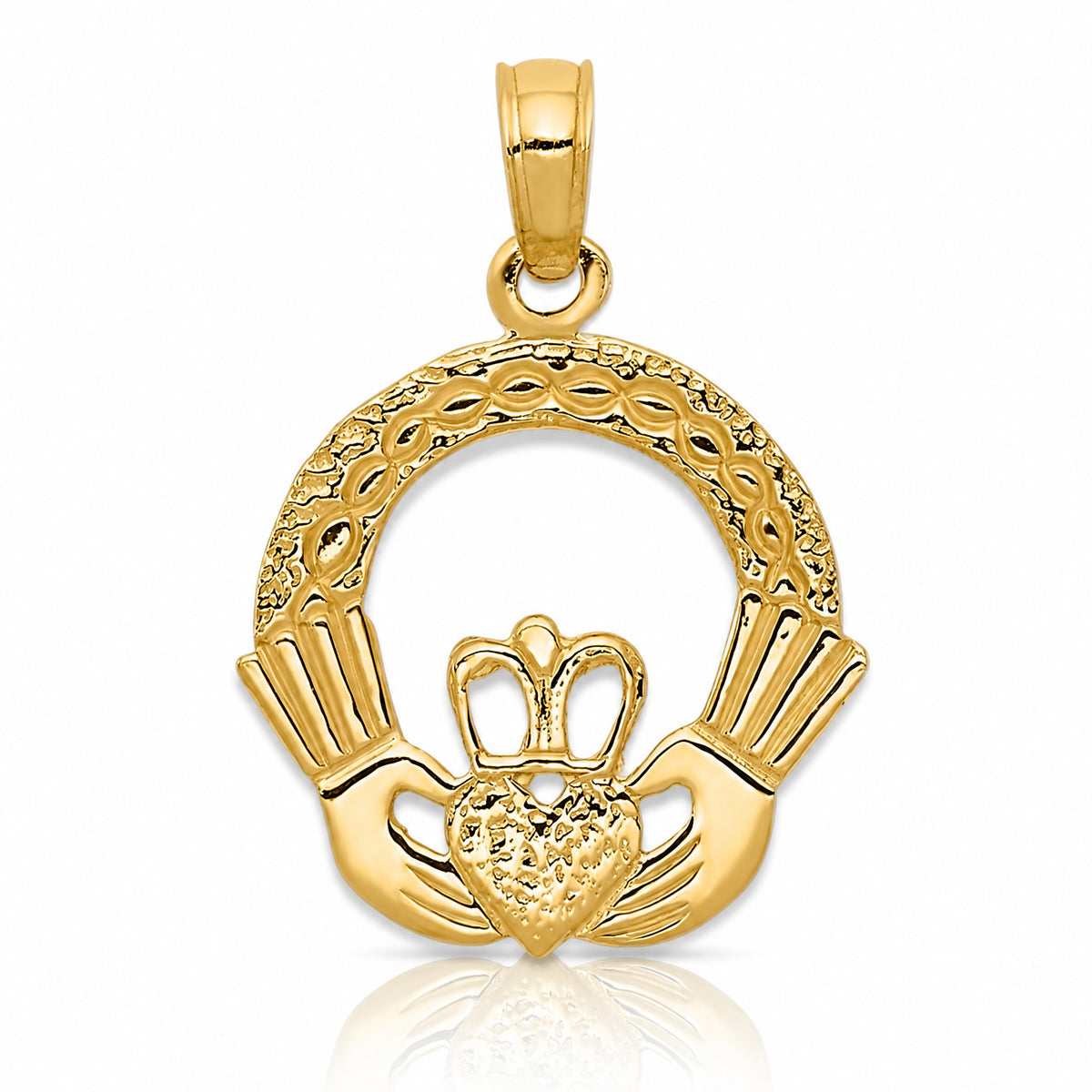 14k Claddagh Charm - Lifestyle View