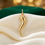 14k 3D Italian Horn Charm - Lifestyle View