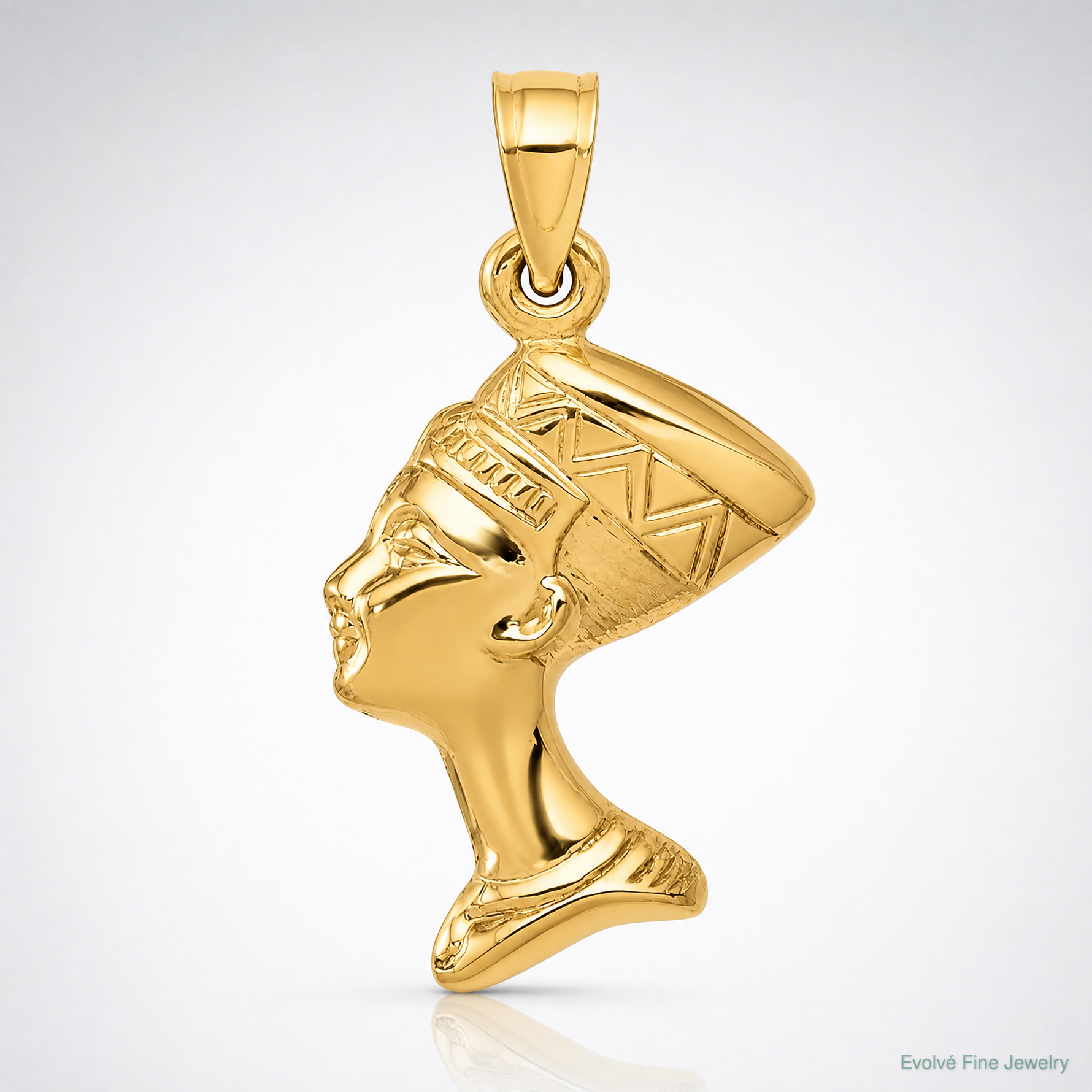 14k 3-D Nefertiti Pendant - Lifestyle View