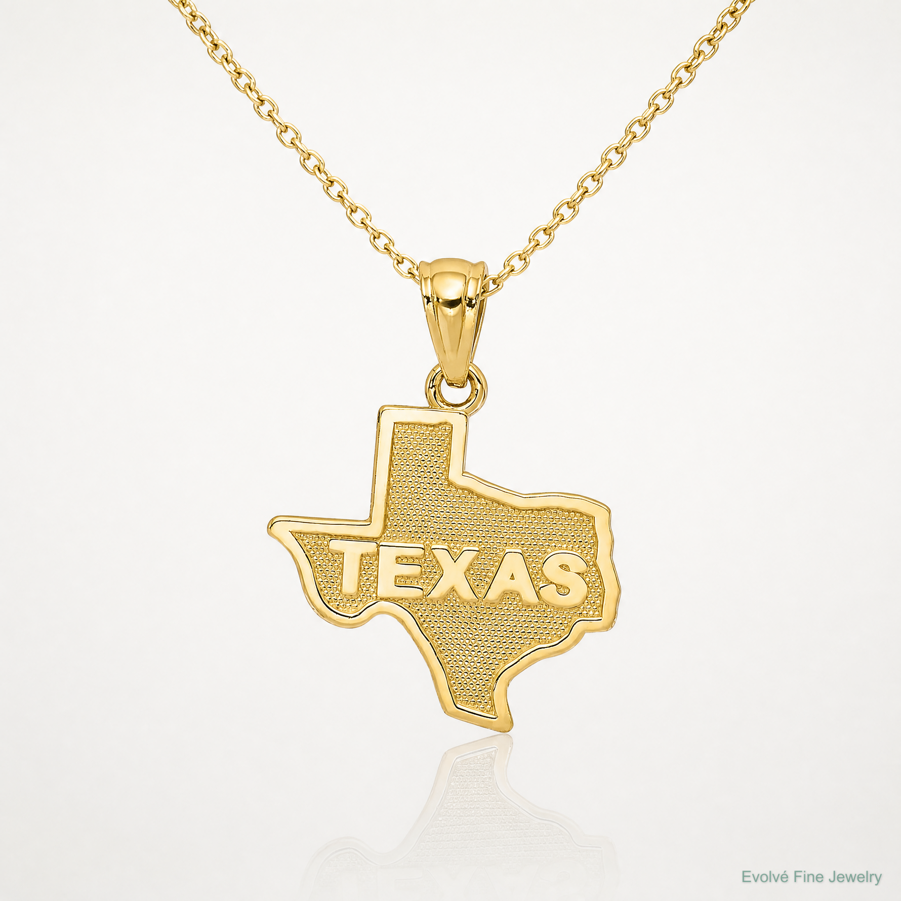14k State of TEXAS Map Pendant - Lifestyle View
