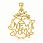 14k NEW YORK in Apple Cut-out Charm - Lifestyle View