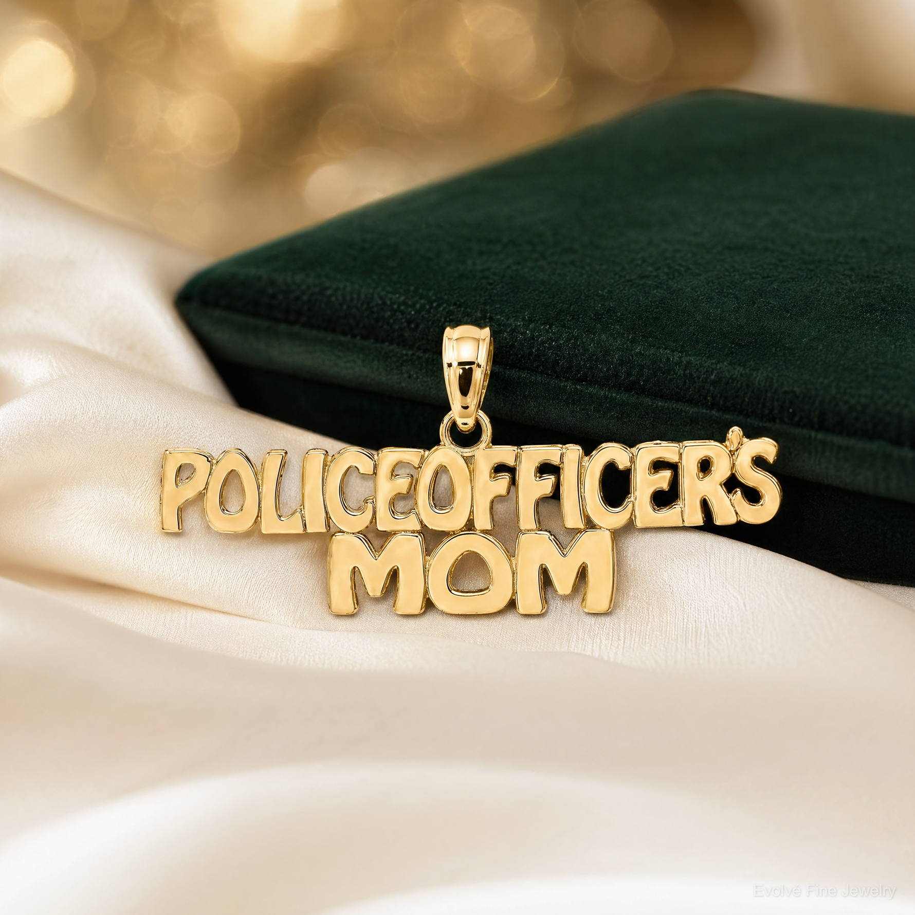 14k POLICE OFFICER'S MOM Charm - Lifestyle View