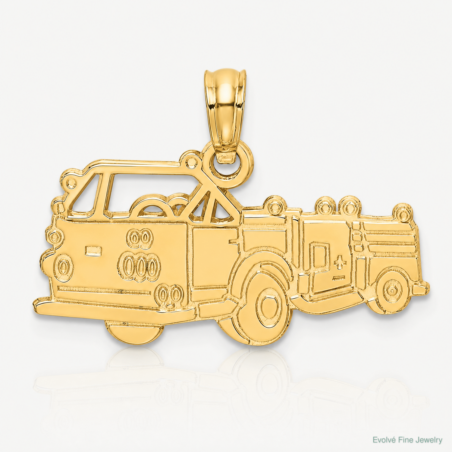 14k Fire Truck Charm - Lifestyle View