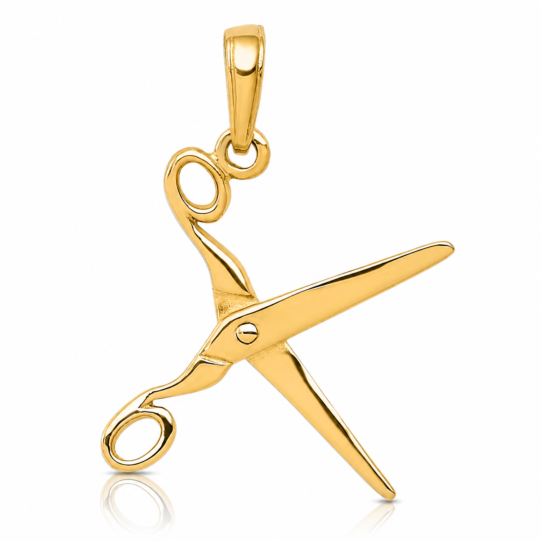 14k 3-D Moveable Scissors Pendant - Lifestyle View