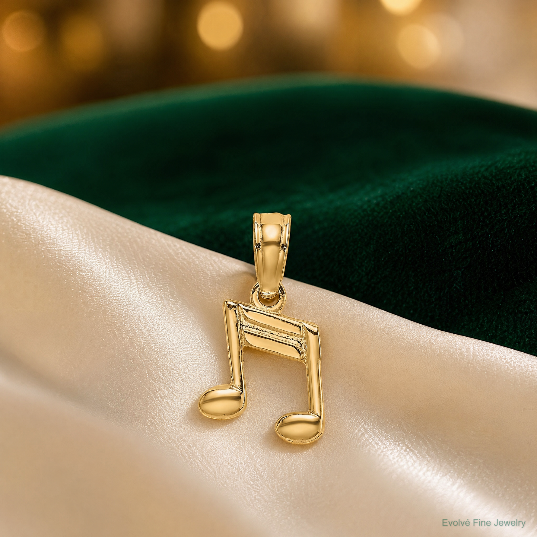 14k Double Notes Charm - Lifestyle View