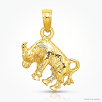 14k 3-D Taurus Zodiac Charm - Lifestyle View