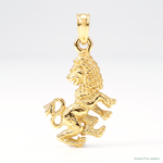 14k 3-D Leo Zodiac Charm - Lifestyle View