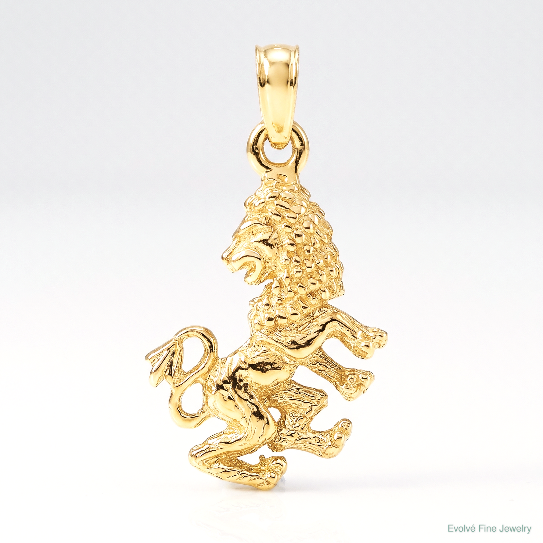 14k 3-D Leo Zodiac Charm - Lifestyle View