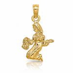14k 3-D Virgo Zodiac Charm - Lifestyle View