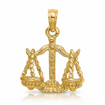 14k 3-D Libra Zodiac Charm - Lifestyle View