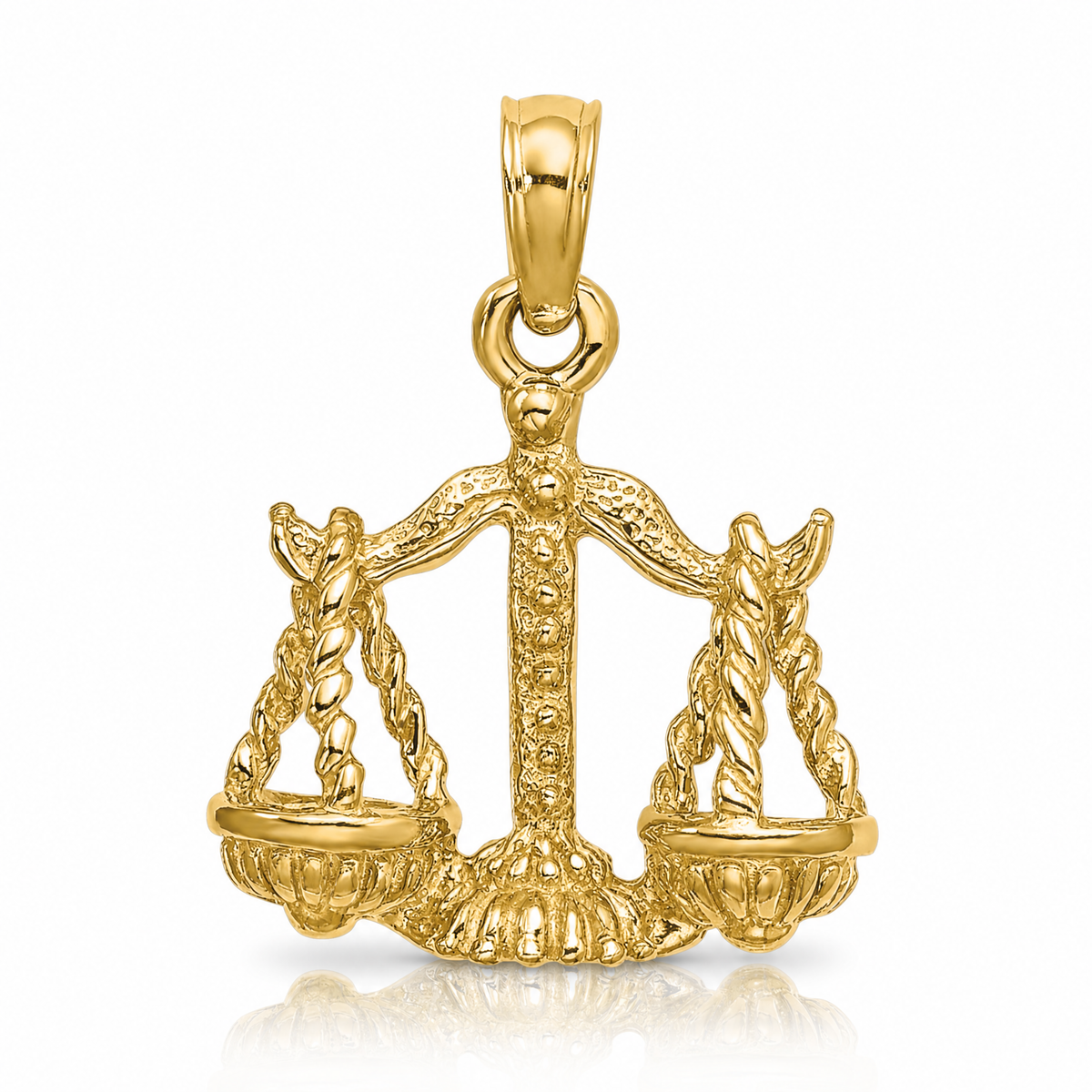 14k 3-D Libra Zodiac Charm - Lifestyle View