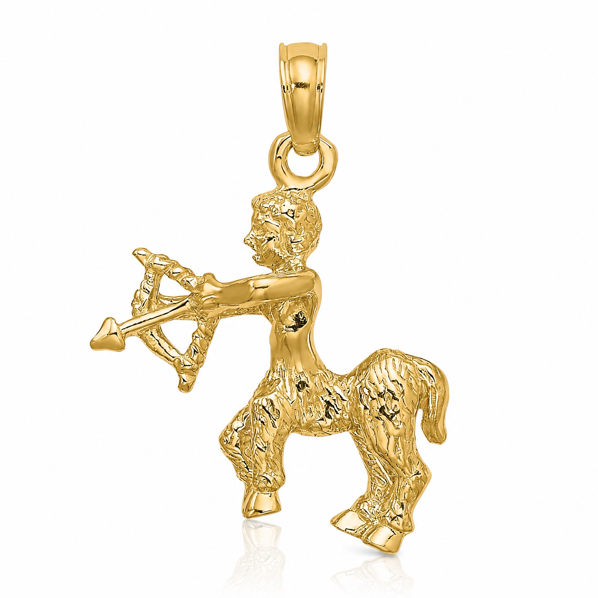 14k 3-D Sagittarius Zodiac Charm - Lifestyle View