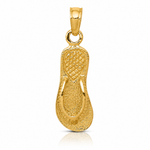 14k 3D Single Flip-Flop Pendant - Lifestyle View