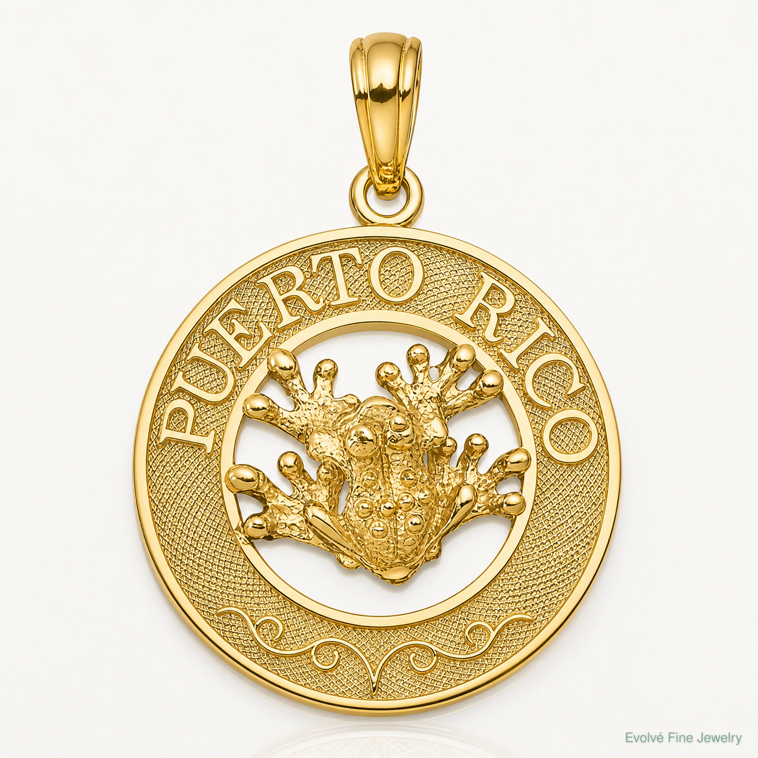 14k PUERTO RICO with Frog Pendant - Lifestyle View