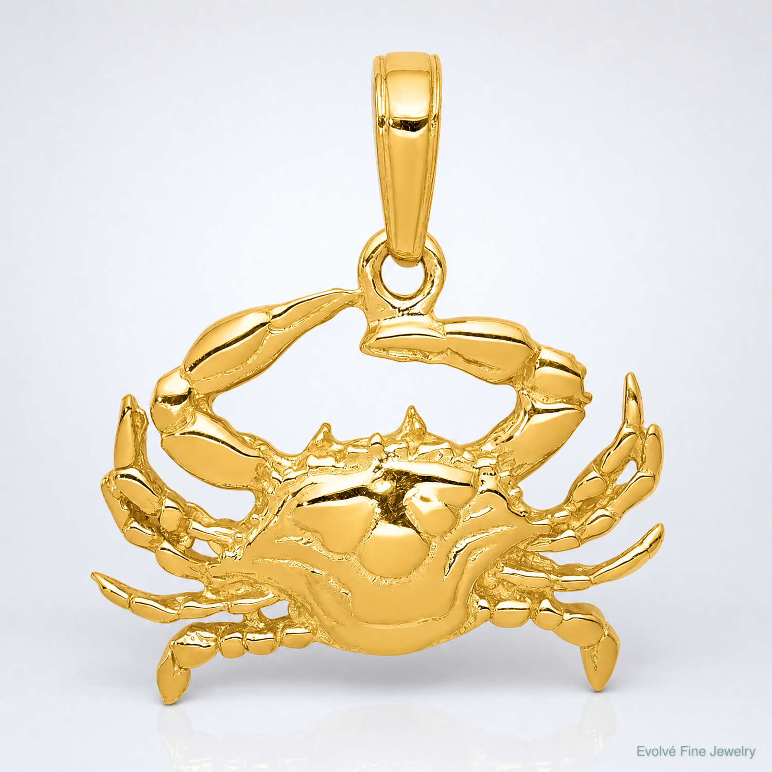 14k Blue Crab Pendant - Lifestyle View
