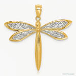 14k with Rhodium Dragonfly Pendant - Lifestyle View