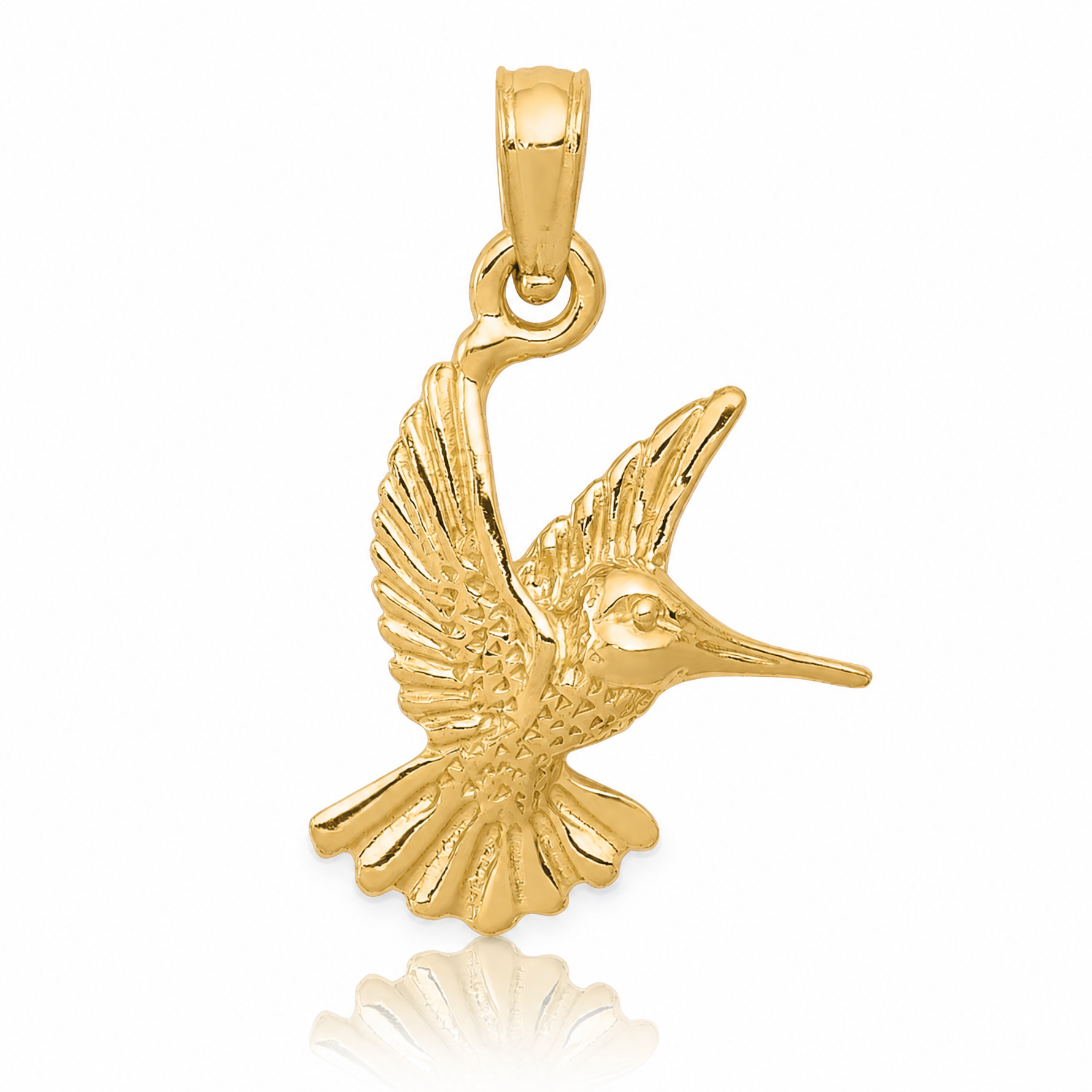 14k Hummingbird Pendant - Lifestyle View