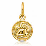 14k Small Polished Angel Charm - Lifestyle View