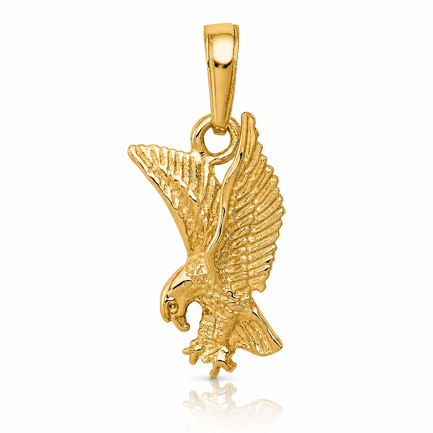 14k Eagle Landing Pendant - Lifestyle View